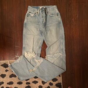 RE/DONE Women's Light Blue Distressed Jeans